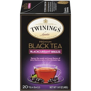 Twinings Blackcurrant Breeze Black Tea, 20 Count Pack of 6, Individually Wrapped Tea Bags, Sweet, Tangy Taste, Caffeinated