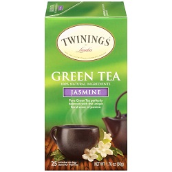 Twinings Green Tea With Jasmine, Individually Wrapped Bags, 25 Count Pack of 1, Fragrant, Floral & Caffeinated